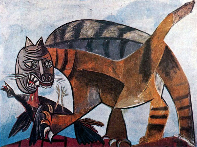 Пабло Пикассо «Кошка с птицей»
